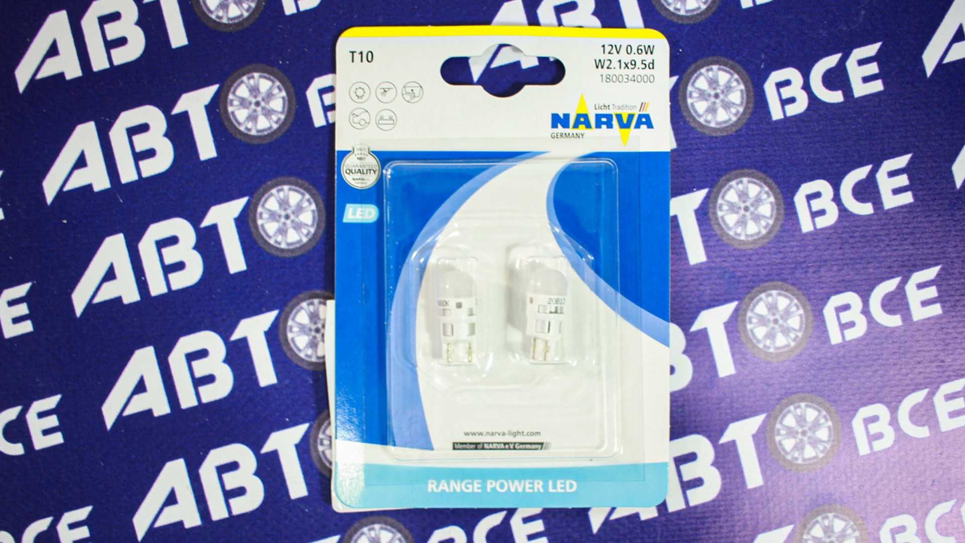 Лампа LED - диодная (габаритная) W5W без цоколя (комплект 2 шт) NARVA 